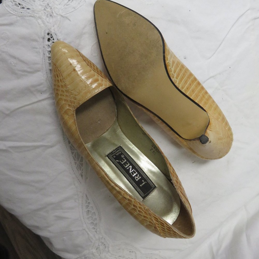Beige J.RENEE BRAND SHOE * pump * snakeskin look 7 - Picture 3 of 5